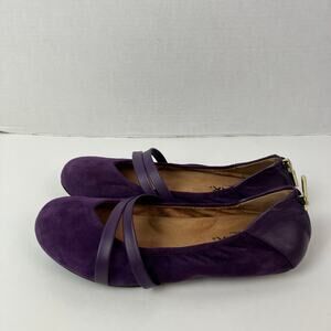 SoftWalk Purple Suede Dual-Strap Ballet Flats